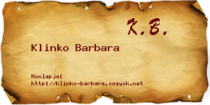 Klinko Barbara névjegykártya